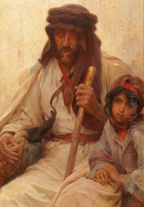 Bedouin And Young Girl by Alois Hans Schram