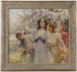 Four Fraces And Flowering Trees by Alois Hans Schram