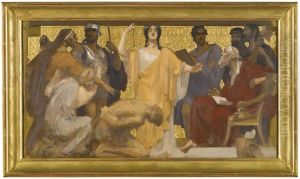 Apotheosis Of The House Of Habsburg As Justice And Mercy (pair) by Alois Hans Schram