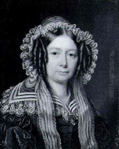 Bildnis Einer Aelteren Dame In Aubergine-farbenem Kleid Und Haube by Johann Heinrich Schramm