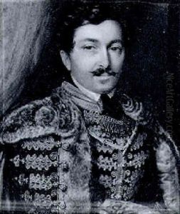 Bildnis Eines Herrn Mit Baertchen In Ungarischer Galauniform by Johann Heinrich Schramm