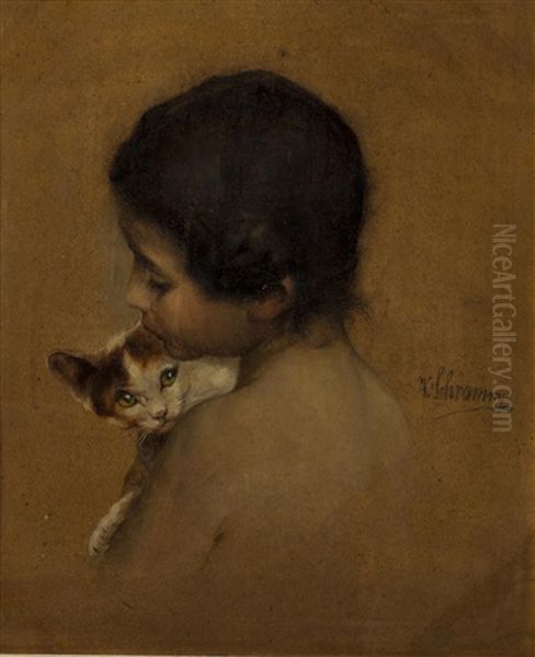 Madchen Mit Katze - view 1