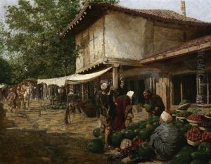 Orientalischer Bazar by Viktor Schramm