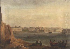 Shipping In The Grand Harbour, Valletta by Anton Schranz the Younger