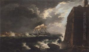 The Frigate H.m.s. "tagus" With Lord Adolphus Fitzclarence Aboard, Running Into Marsamaxett Harbour, Valletta, In 1815