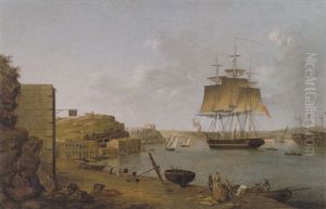 "h.m.s. Undaunted" At Frejus In France Waiting To Convey Napolean To Elba