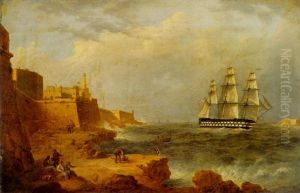 A Frigate Entering The Grand Harbour, Valletta