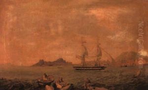 A British East Indiaman And Other Shipping Entering Valletta Harbour