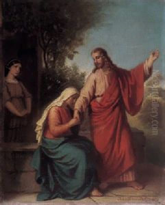 Christus Und Maria Magdalena by Johann von Schraudolph