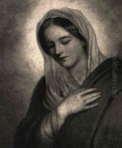 Madonna Mit Uber Der Brust Gekreuzten Handen by Johann von Schraudolph