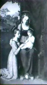 Die Mystische Vermahlung Der Hl. Katharina by Johann von Schraudolph