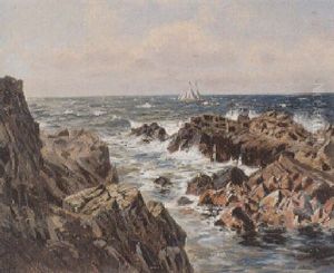 Morgendliches Marinestuck Mit Felsigem Ufer, Auf Bjornen by Paul Schreckhaase