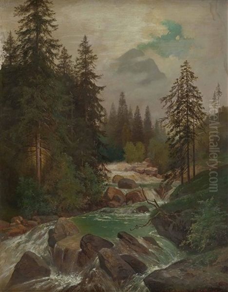 Motiv Aus Dem Kotschachtal Bei Gastein (+ Aus Dem Rossruckgraben Vorderkaser; Pair) (after C. Hansch) - view 1