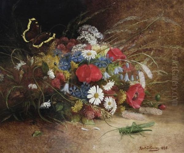 Wildflowers With A Grasshopper - view 1