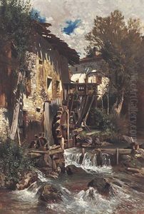 Alte Muhle Bei Mals (after Robert Russ) by Karl Schreder