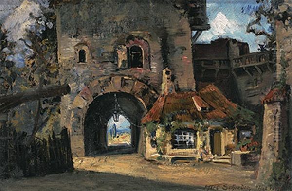 Malerischer Wachturm Mit Torbogen Und Romantischem Wachterhauschen - view 1