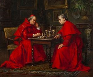 A Game Of Chess by Charles Baptiste Schreiber