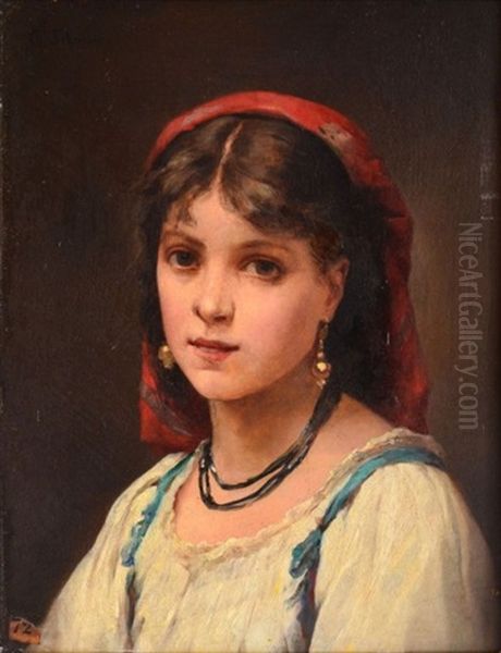 Jeune Fille Au Foulard Rouge - view 1