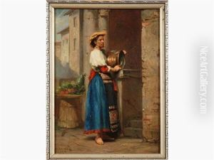 Jeune Femme Italienne Au Cuivre by Charles Baptiste Schreiber