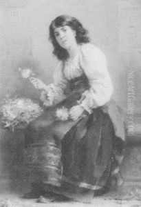 La Jeune Fleuriste by Charles Baptiste Schreiber