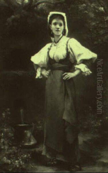 Girl At Water Fountain - view 1