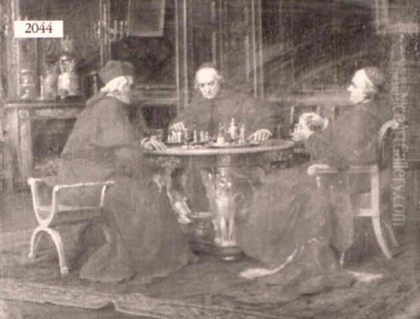 Cardinals Playing Chess - view 1
