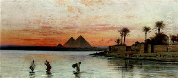 The Nile With The Pyramids Beyond - view 1
