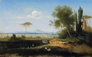 Rom. Blick Von Einer Anhohe Auf Die Ewige Stadt