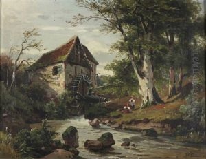 Muhle Am Wald by Friedrich Wilhelm Schreiner