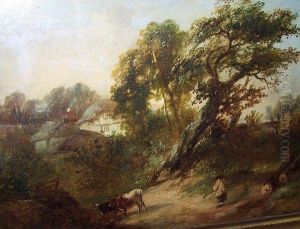 Cattle On A Path by Edward O. Bowley