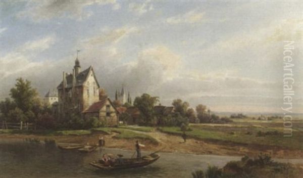 Herrschaftlicher Gutshof In Sommerlicher Fluslandschaft. Der Quadenhof Bei Gerresheim In Dusseldorf - view 1