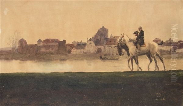 Riders In Front Of Zons - view 1