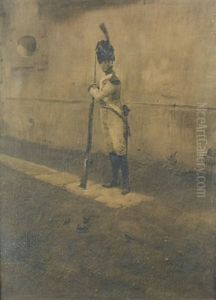 Soldiers In Front Of Sparrows by Wilhelm Schreuer