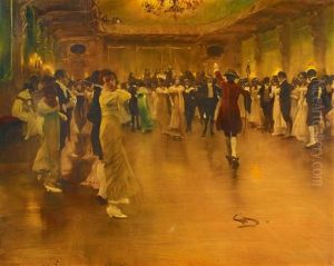 Tanzgesellschaft Im Schloss. Auftakt Zur Polonaise by Wilhelm Schreuer