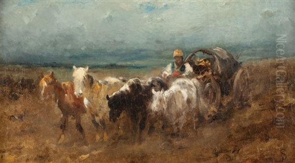 Walachisches Viergespann In Der Puszta - view 1