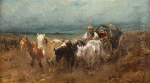 Walachisches Viergespann In Der Puszta