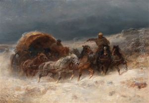 Geldings In A Winter Landscape Geldings In A Winter Landscape