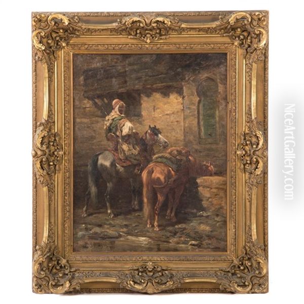 Arab Watering Horses - view 1
