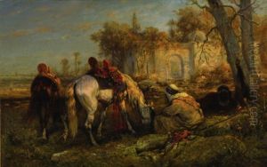 Resting Cavaliers by Adolf Schreyer
