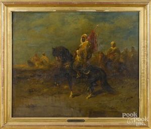 Landscape With Arab Horsemen by Adolf Schreyer