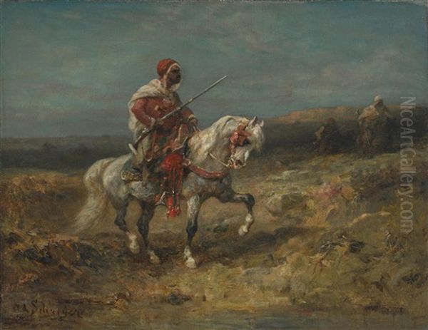 An Arab Horseman On The Look-out - view 1