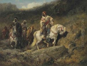 Arab Horsemen In A Mountainous Landscape Arab Horsemen In A Mountainous Landscape