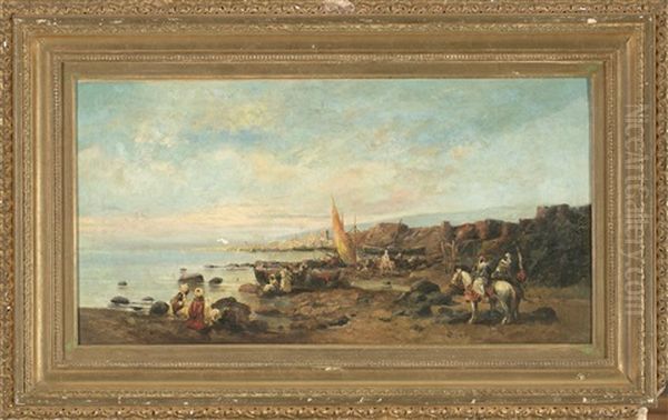 Jinetes Arabes Junto Al Mar - view 1