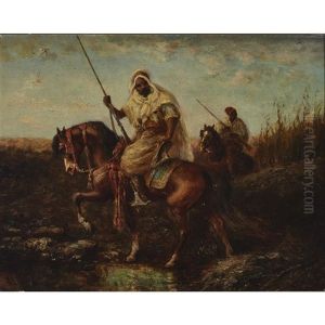 Bedouins On Horseback by Adolf Schreyer