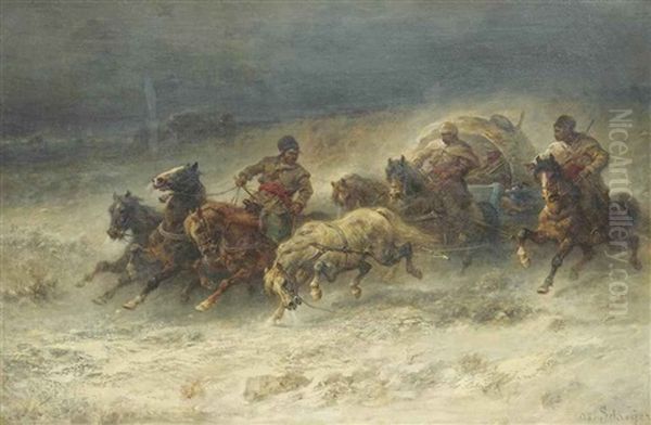 A Wallachian Wagon Under Attack - view 1