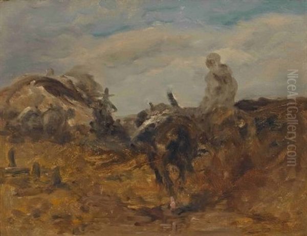Reitender Beduine In Wustenlandschaft - view 1