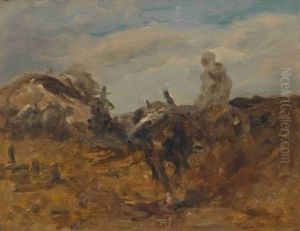 Reitender Beduine In Wustenlandschaft