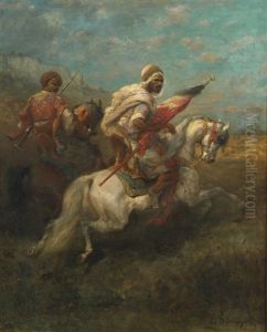 Two Scouts On Horseback by Adolf Schreyer