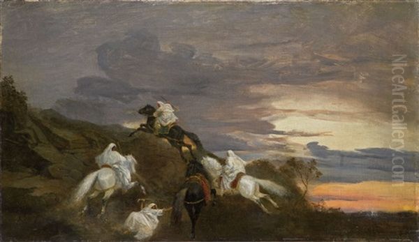 Arabische Reiter Im Sonnenuntergang - view 1