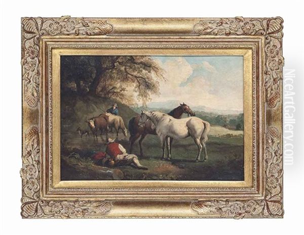 Drovers Resting By A Watering Place - view 1